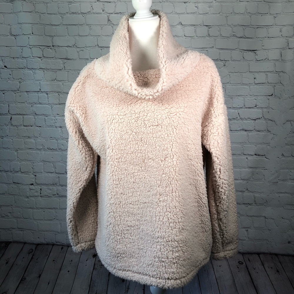 NWT A New Day light pink sherpa cowl neck sweater